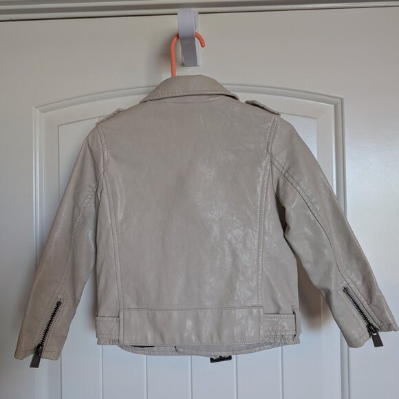 Garçon Fort Cream Color Faux Leather Moto Jacket Sz 18-24m - Picture 5 of 5